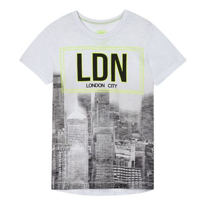 Boys' white 'London City' print t-shirt